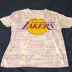 MEDIUM lakers shirt white and purple